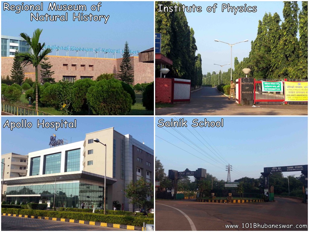 Regional Museum of Natural History, Apollo Hospital, Sainik School, Institute of Physics