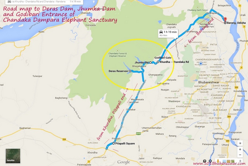 Road map to Deras, Jhumka and Godibari