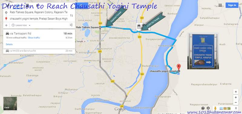 Direction to reach Chausathi Yogini Temple