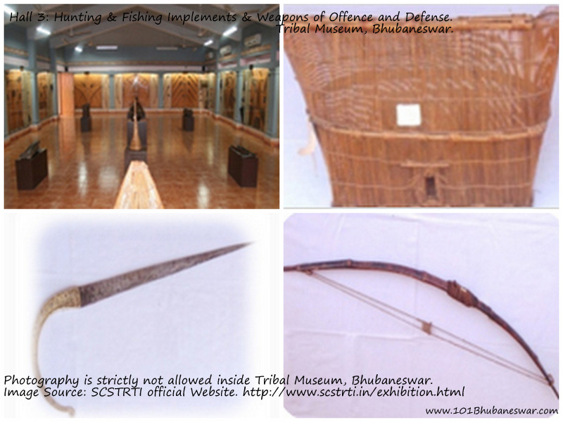Hall 3: Hunting & Fishing Implements & Weapons of Offence and Defense. Tribal Museum, Bhubaneswar.